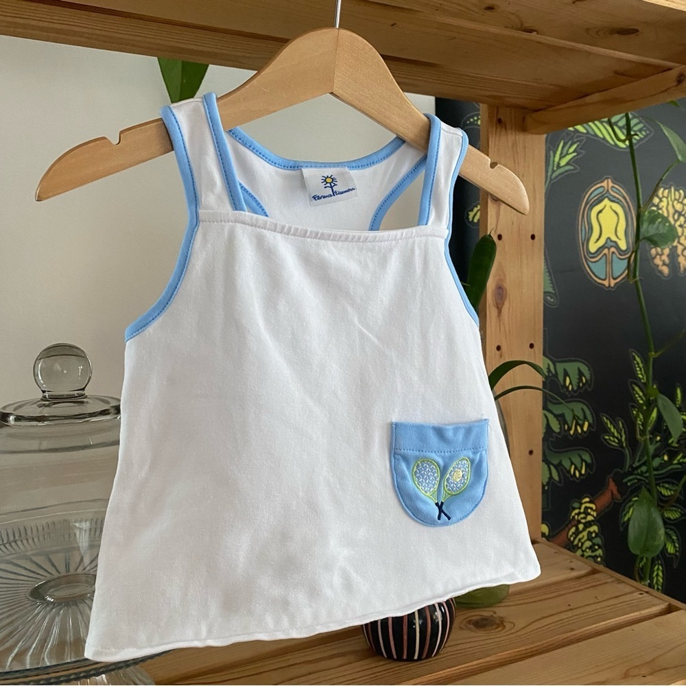 Florence Eiseman White Blue Tennis Short Set Outfit 2t - Picture 5 of 15